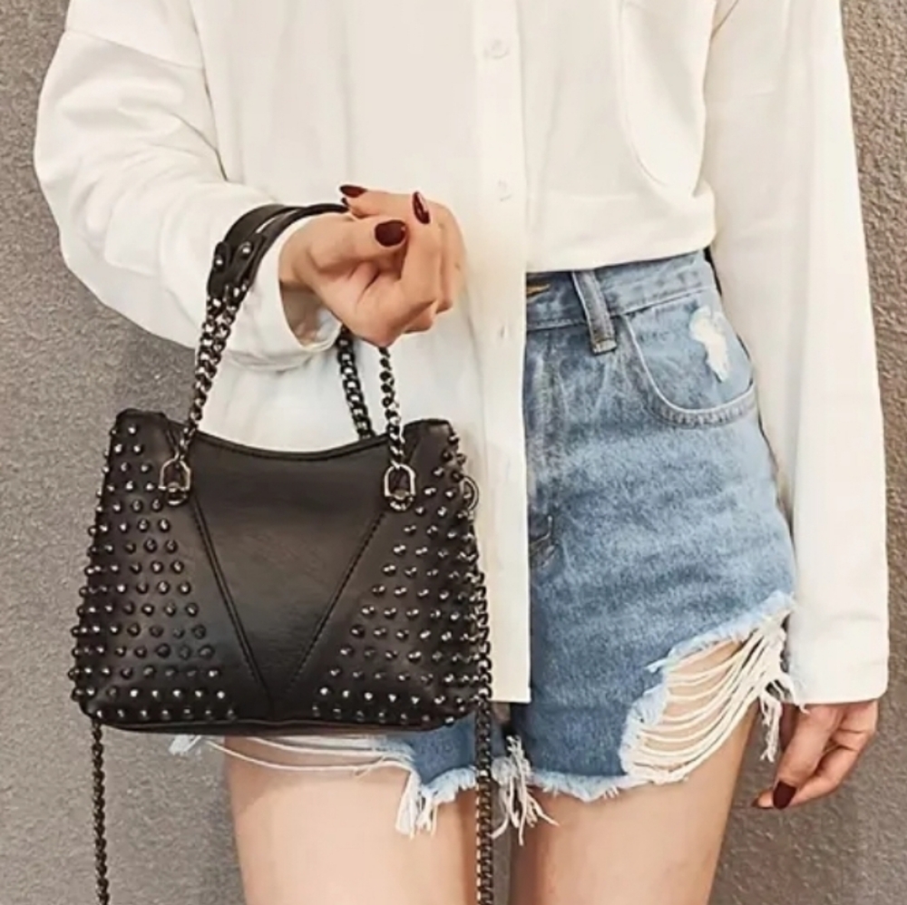 Studded Black Crossbody Bag